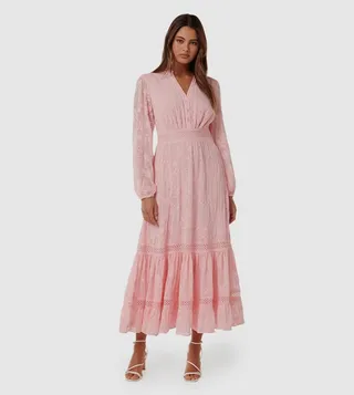 HELEN Broderie Long Sleeves Midaxi Dress