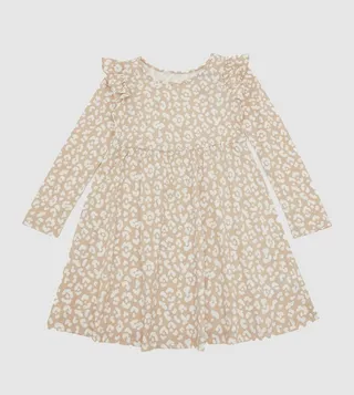Printed Flutter Sleeves Dress