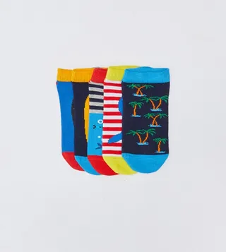 5-Pack Printed Booties Socks