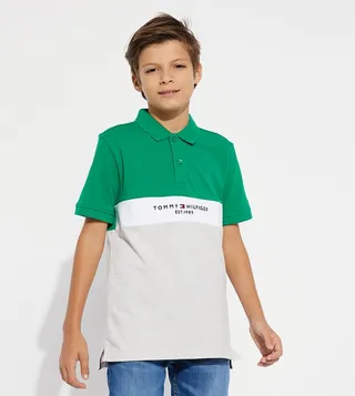 Color Block Logo Detail Polo T-Shirt