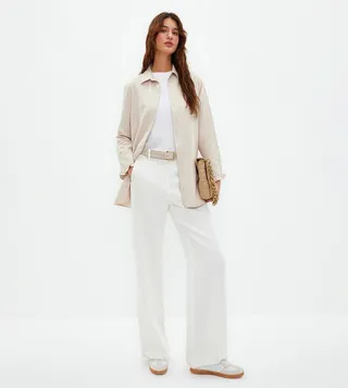 Solid Hidden Placket Woven Shirt