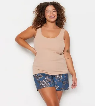 Printed Sleeveless Shorty Pyjama Set