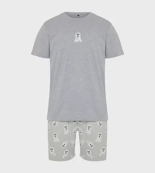 Printed Knitted Shorts Pyjama Set