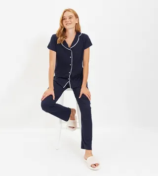 Notch Collar Night Suit