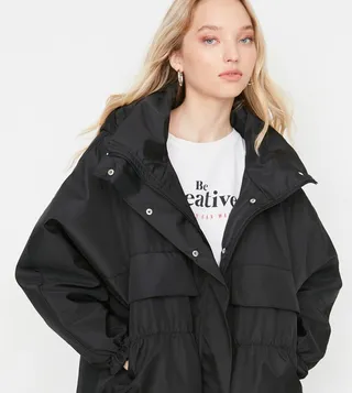Oversized Hooded Down Jacket