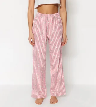 Striped Elastic Waist Pajama Bottom