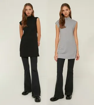 Pack of 2 Solid Sleeveless Tunic