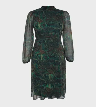 Paisley Patterned Chiffon Dress