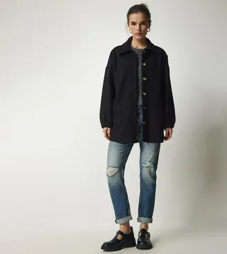 Button Detail Oversized Shacket