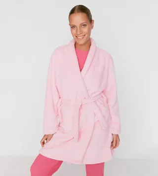 Solid Belted Night Robe