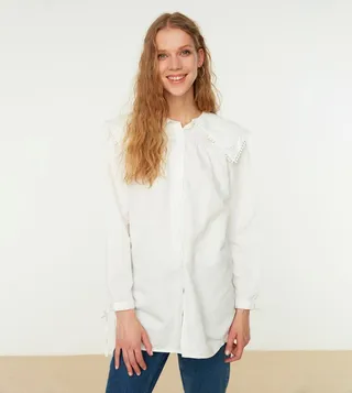 Collar Detailed Woven Shirt