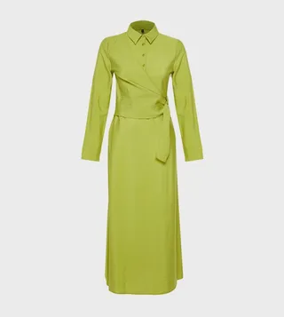 Crinkled Tie Detail Shirt Dress