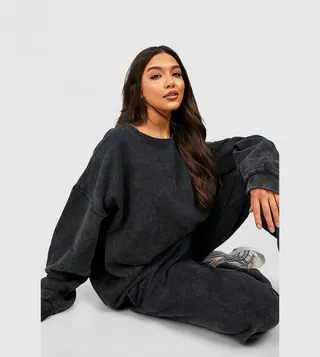 Acid Wash Sweater Tracksuit