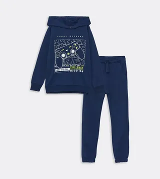 Printed Hoodie and Joggers Set