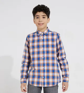 Plaid Long Sleeves Woven Shirt