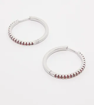 ETERALLE Stone Detail Hoop Earrings