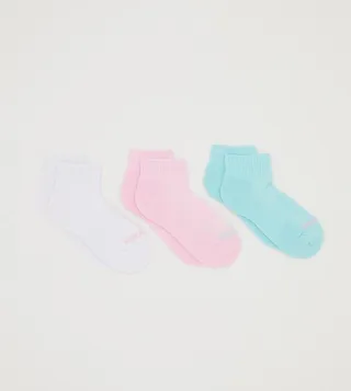 Girl's 3 Pack Knitted Crew Socks
