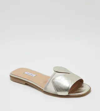 Nawar Peep Toe Flat Sandals