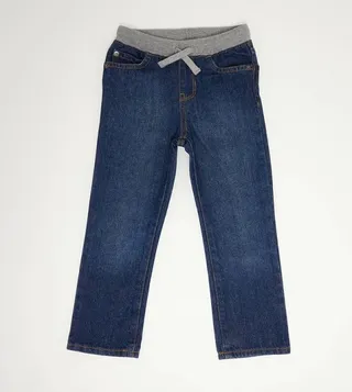 Drawstring Waist Straight Fit Jeans