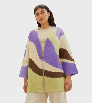 Patterned Oversized Cardigan