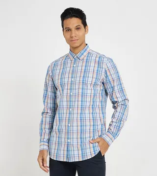 Aero Guys Plaid Woven Slim Fit Shirt