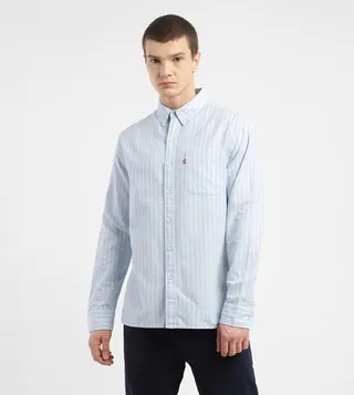 Striped Long Sleeves Slim Fit Shirt