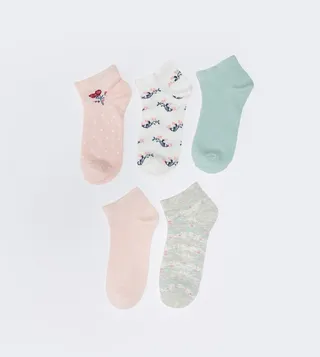 Pack of 5 Patterned Ankle Socks 