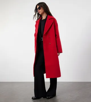 Double Breasted Lapel Collar Overcoat