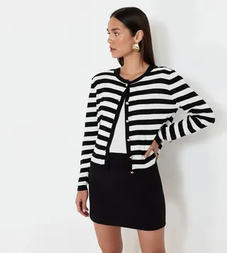 Striped Knitted Cardigan