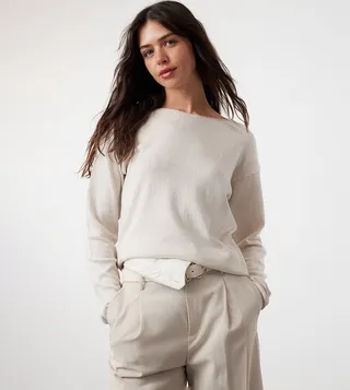 Knitted Boat Neck Sweater
