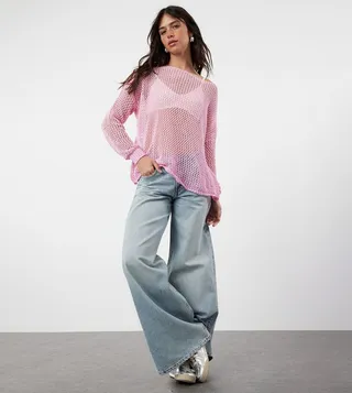 Openwork Long Sleeves Sweater