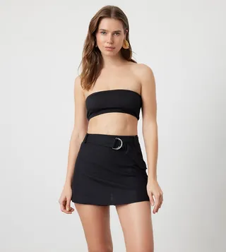 Belt Detail Mini Skirt