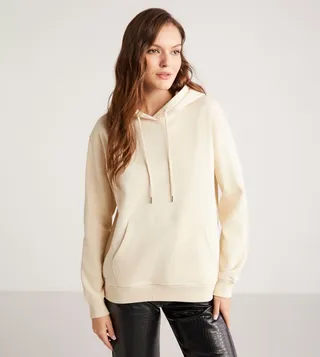 Solid Pocket Detail Hoodie