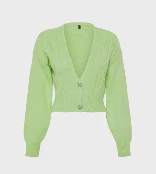 Soft Textured Knitted Crop Cardigan