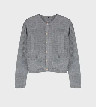 Buttoned Pocket Detail Knitted Cardigan