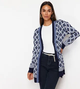 Patterned Long Sleeves Cardigan