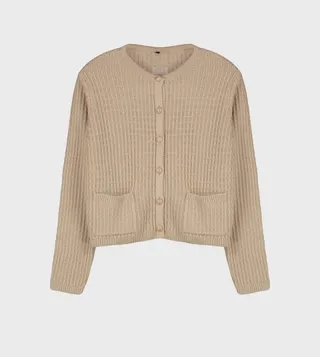 Buttoned Pocket Detail Knitted Cardigan
