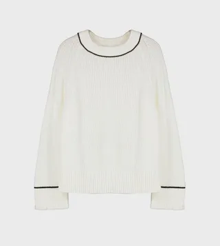 Contrast Trim Long Sleeves Sweater