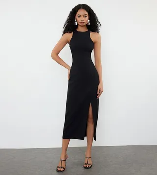 Solid Sleeveless Column Dress