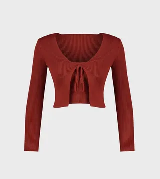 Tie Detail Knitted Cardigan