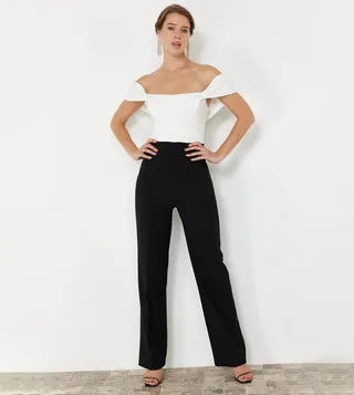 Off-Shoulder Woven Jumpsuit