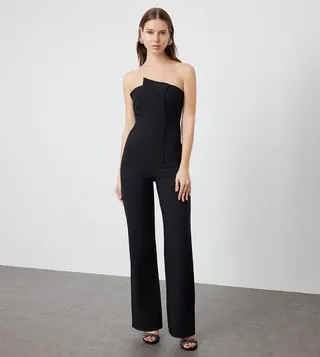 Solid Strapless Jumpsuit