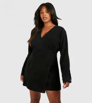 Plus Denim Wrap Dress
