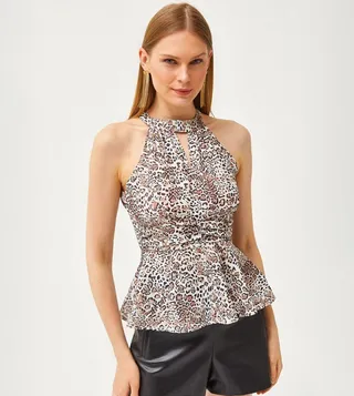 Printed Halter Neck Top