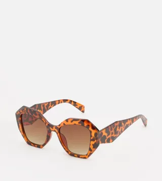 Tortoise Rectangular Frame Sunglasses