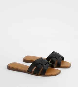 Woven Cut-Out Flat Sandals