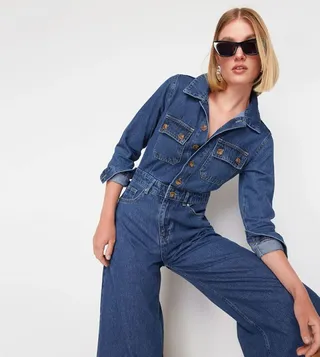 Pocket Detail Denim Jumpsuit