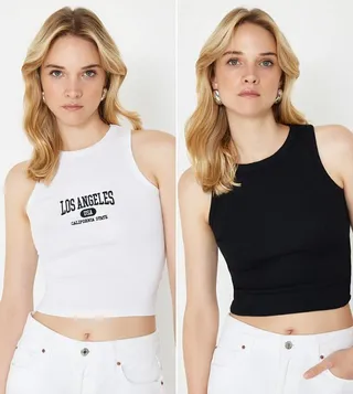 Pack of 2 Ribbed Tank Tops