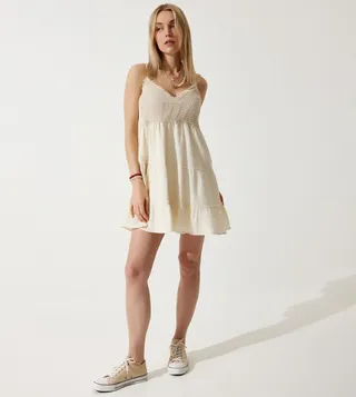Solid Strappy Mini Dress