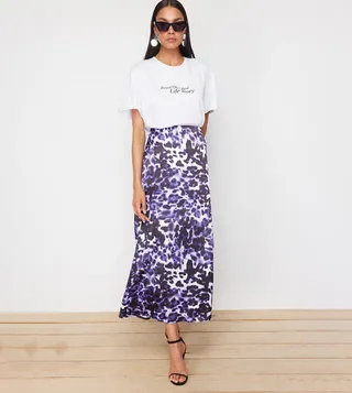 Printed Midi Skirt
